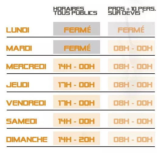 horaires ouvertures simfactory bordeaux