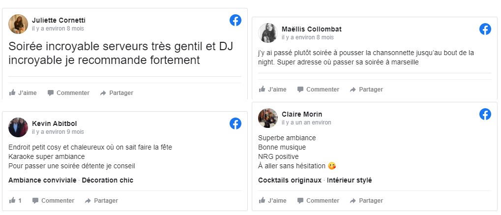 avis clients sur le piano bar club karaoké le 5.5 marseille