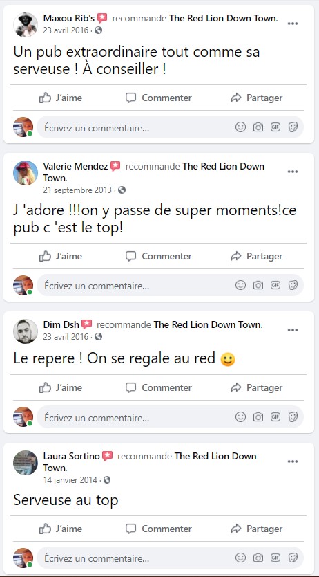 AVIS BAR PUB THE RED LION DOWN TOWN 13006 MARSEILLE