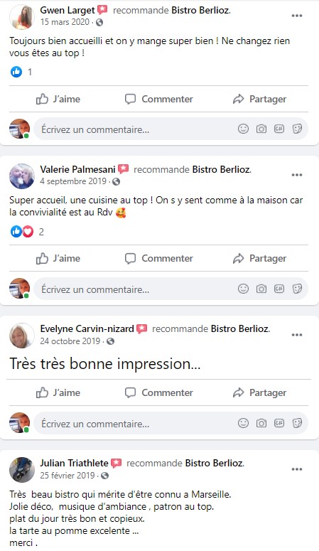 avis clients sur le restaurant bar à tapas bistro berlioz 13006 marseille