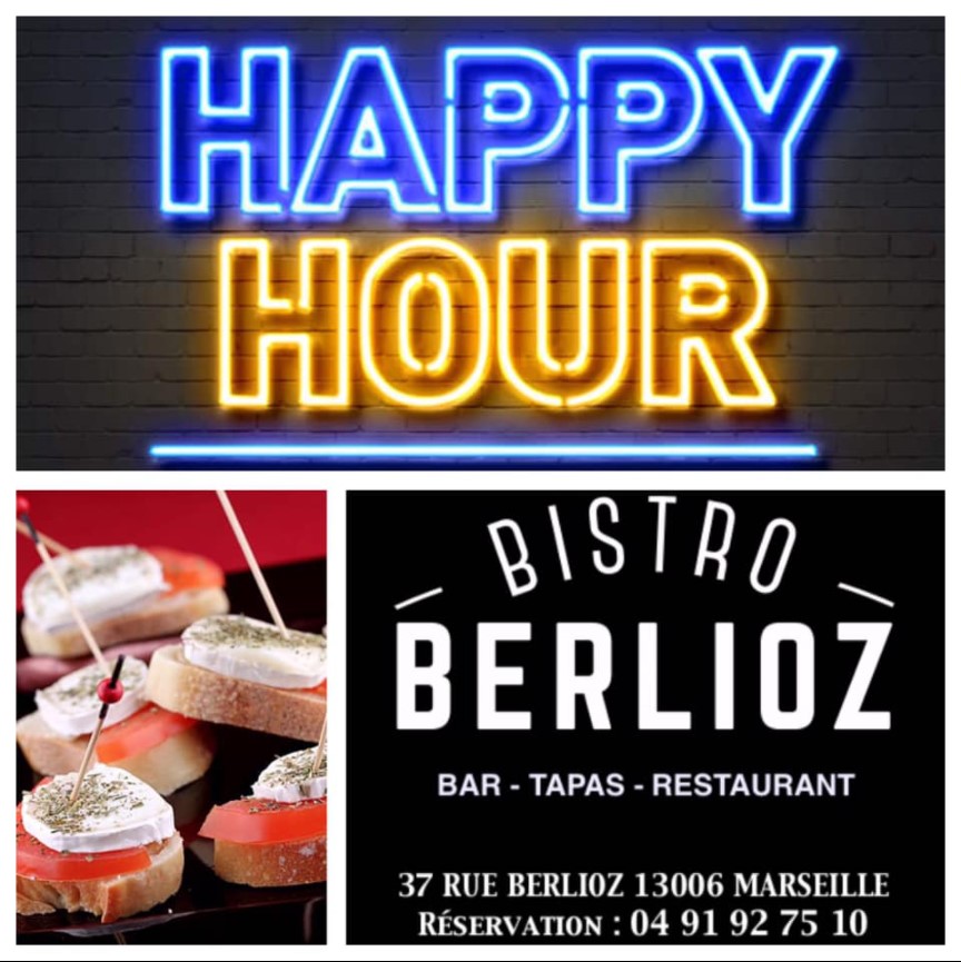 happy hour le mardi au bistro berlioz 13006 marseille