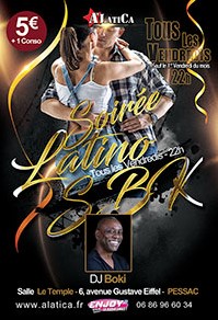 Soirée Salsa-Bachata-Kizomba (SBK) tous les vendredis au Temple avec A’Latica à Pessac