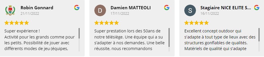 Avis clients sur le laser game Azur Adventures Nice