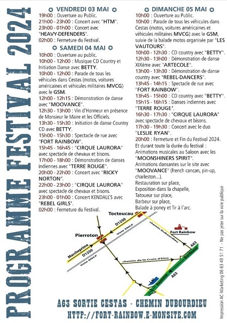 programme du festival fort Rainbow 2024