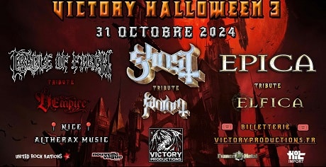 Soirée HALLOWEEN TRIBUTES : VICTORY HALLOWEEN 3 "GHOST - CRADLE OF FILTH - EPICA" - Salle de concert "Altherax Music" à Nice