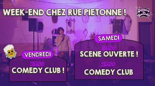 Apéro et spectacles de Stand-up chez Rue Piétonne à Aix, bienvenue au Week-end Comedy !