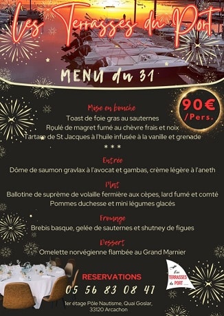 Soirée Réveillon 2024/2025 aux Terrasses du Port à Arcachon (33120)